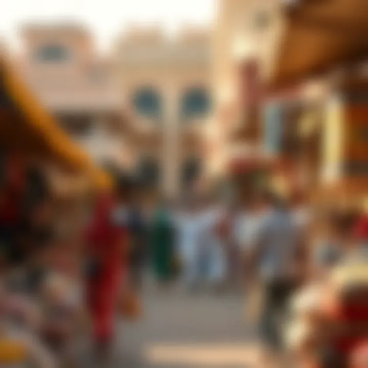 A bustling local market in Dubai reflecting the cultural diversity and vibrant community life