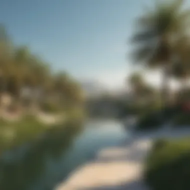 Serene Landscape of Jumeirah Islands Serene landscape featuring the vibrant greenery of the community