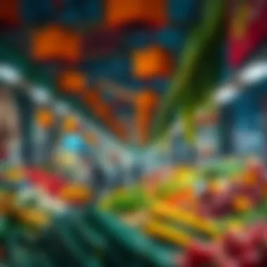 Fresh Produce at Al Awe'er Market Vibrant stalls showcasing fresh produce at Al Awe'er Market