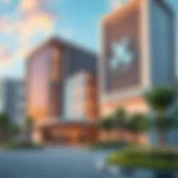 Exterior view of Al Aweer Health Center showcasing modern architecture