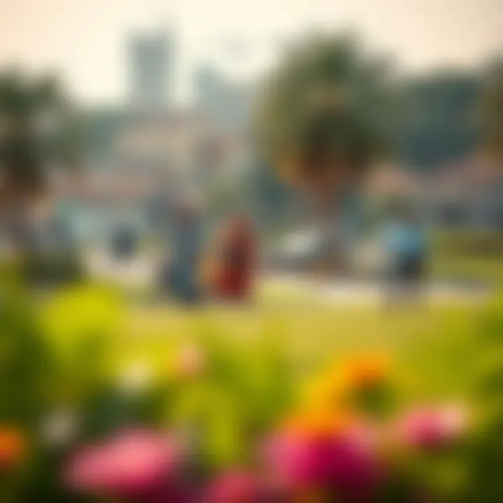 Community Park in Al Awir Community park in Al Awir with families enjoying leisure activities