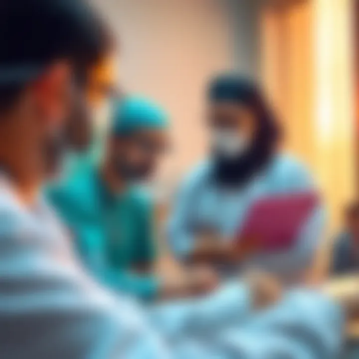 Healthcare professionals at Al Azhar Clinic engaged in consultation