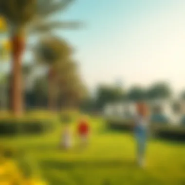 Family enjoying leisure time in Al Barsha Second Park