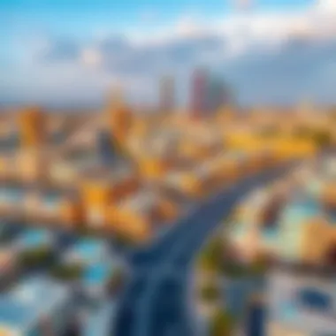 Aerial view of Al Furjan showcasing its modern architecture