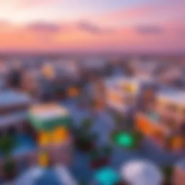 A panoramic view of Al Furjan showcasing modern architecture and community spaces.