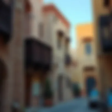 Architectural details of a traditional building in Al Jafiliya