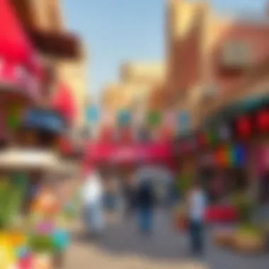 Vibrant street scene in Al Jafiliya showcasing local culture