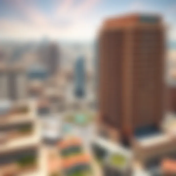 Panoramic view of Al Kaabi Building and its neighborhood