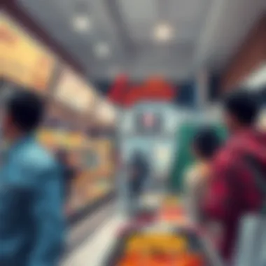 Shopping Experience at Lulu Supermarket Customers engaging in shopping, showcasing the vibrant community experience