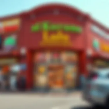 Al Karama Lulu Supermarket Entrance Exterior view of Al Karama Lulu Supermarket showcasing vibrant signage and bustling atmosphere