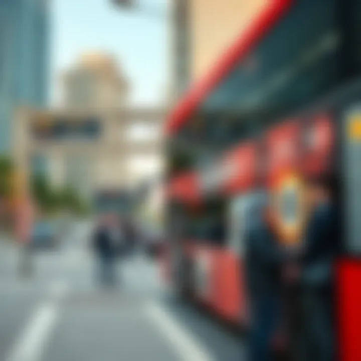 Passengers boarding Bus Route 50