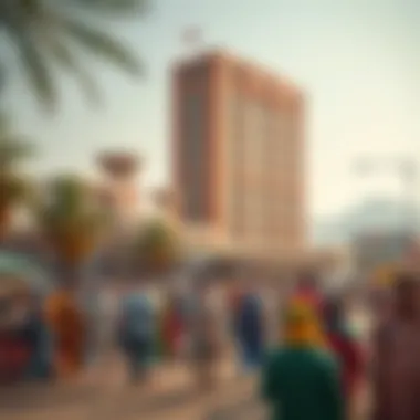 Community gathering near Al Mamzar Building