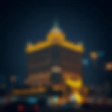 Illuminated Landmark: Al Mulla Building at Night Night view of the Al Mulla Building illuminated in the city lights