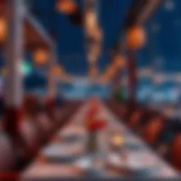 Elegant dining setup at a highway restaurant in Al Nahda