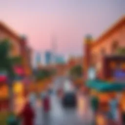 A panoramic view of Al Nasr Plaza showcasing its vibrant atmosphere