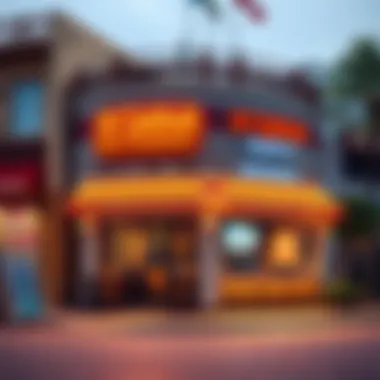 The exterior facade of Al Qabbah Seafood Restaurant highlighting its location in Dubai