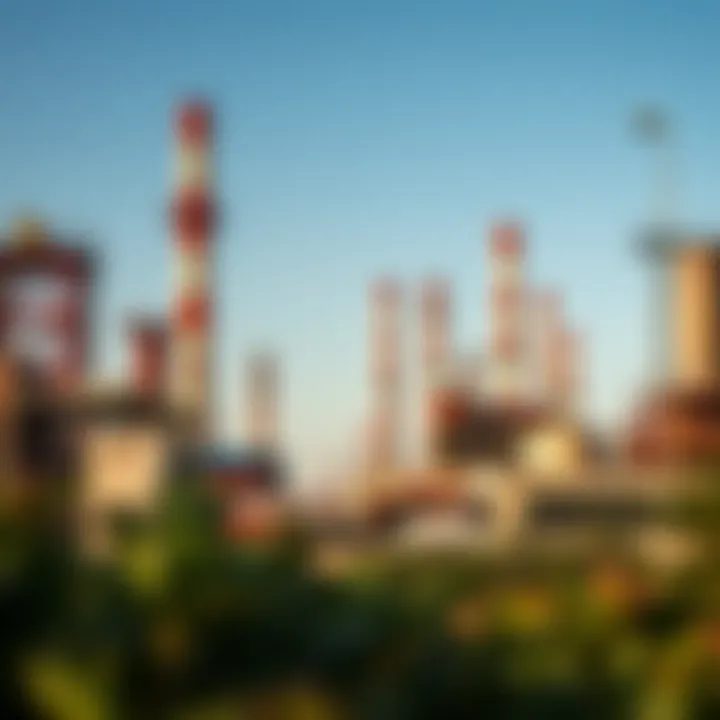 Scenic view of Al Quoz's industrial backdrop with artistic flair