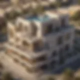 Aerial view of Al Rimmal Residence showcasing its architectural design