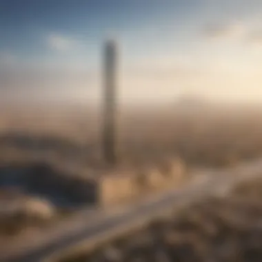 Panoramic View of Al Safa Tower Panoramic shot of Al Safa Tower with surrounding urban landscape.