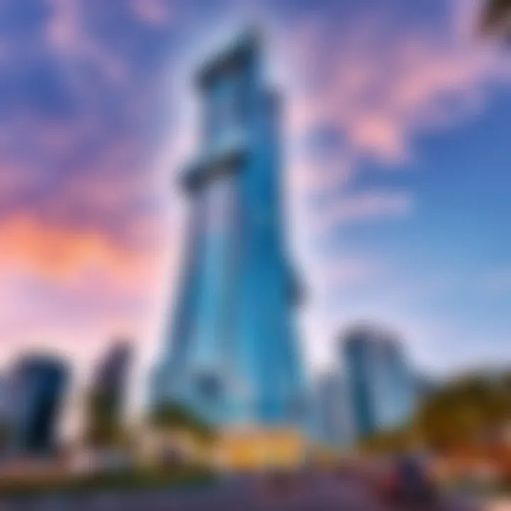 Stunning exterior view of Al Saqran Tower showcasing its modern design