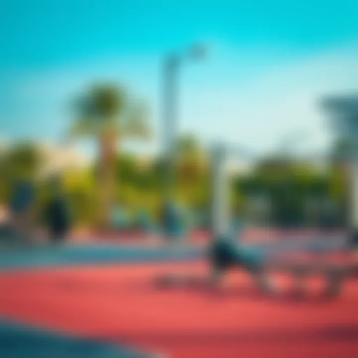 Exercise area with fitness equipment