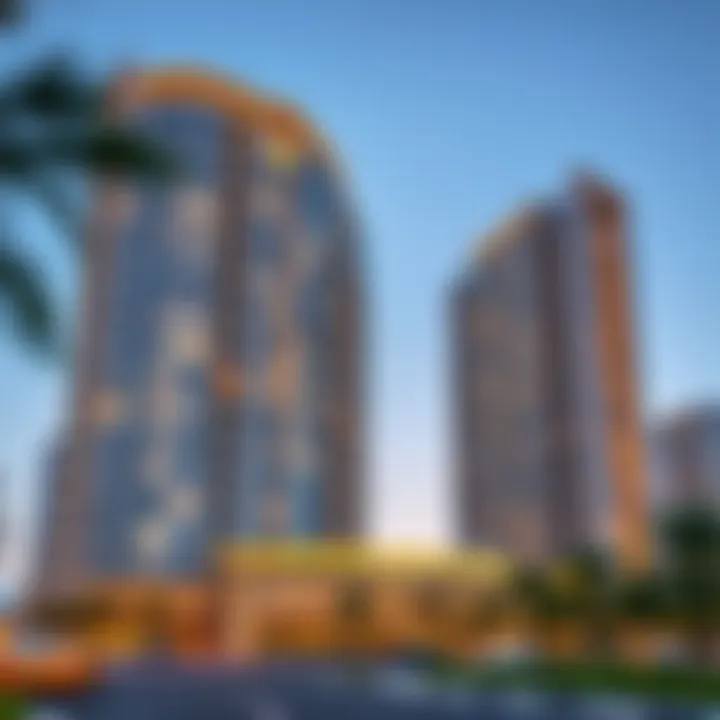 Architectural facade of Al Sima Tower showcasing modern design