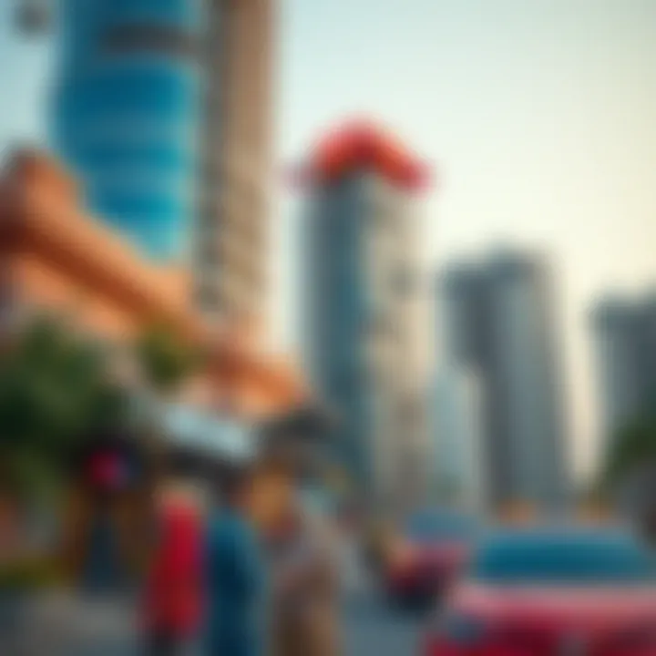 Vibrant community lifestyle surrounding Al Sima Tower