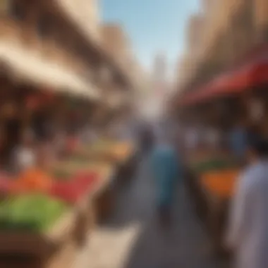 Cultural Market in Al Telal Vibrant local market scene in Al Telal with cultural elements