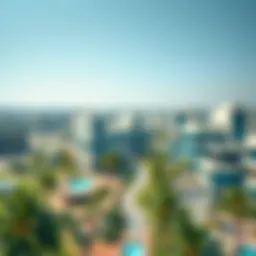 A panoramic view of Al Thanya showcasing its modern architecture and lush greenery