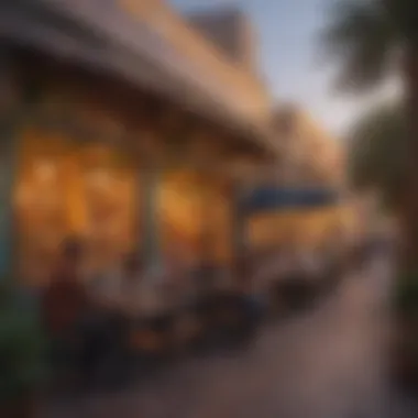 Café Culture in Al Wasl A cozy cafe scene in Al Wasl with patrons enjoying the ambiance