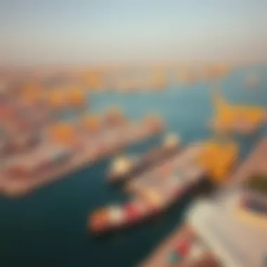 Aerial view of Al Wasl Port showcasing its extensive docks and bustling activity.