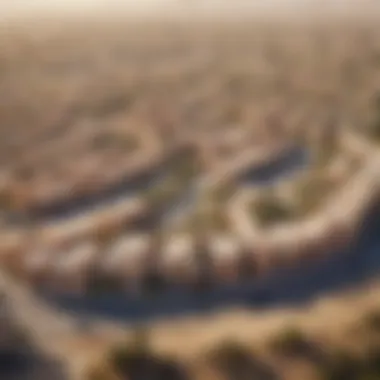 Aerial View of Al Wasl Village Aerial view of Al Wasl Village showcasing its unique architecture