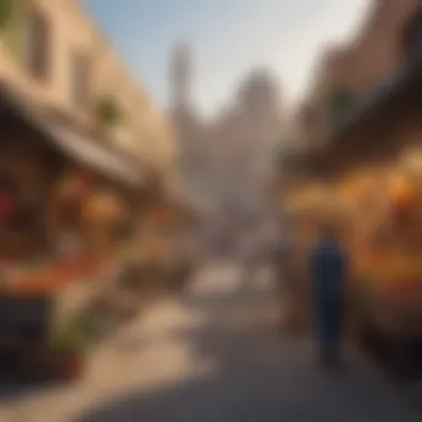 Vibrant Market Scene in Al Wasl Village A vibrant market scene reflecting the community's cultural richness