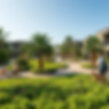 Embrace Nature in the Community Park Vibrant community park with lush greenery