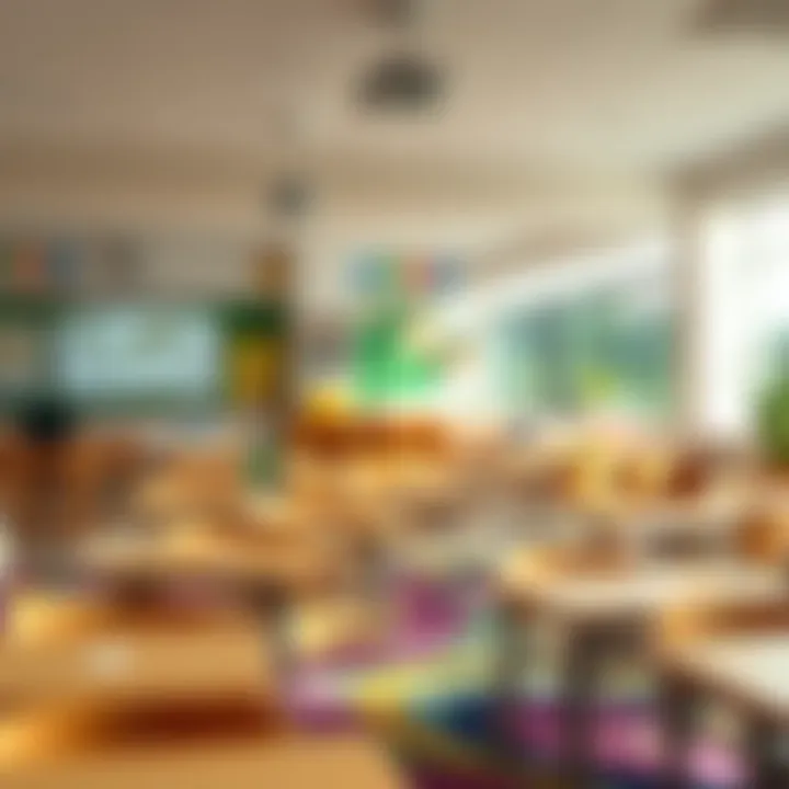 Classroom setting with innovative educational tools and resources