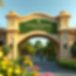 Entrance of Arabian Ranches Nursery showcasing vibrant surroundings