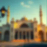 Majestic Facade of Satwa Big Masjid Exterior view of Satwa Big Masjid showcasing its grand architecture