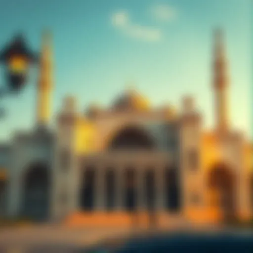 Majestic Facade of Satwa Big Masjid Exterior view of Satwa Big Masjid showcasing its grand architecture