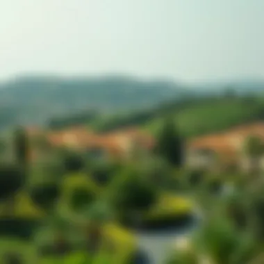 Lush green landscapes surrounding the residential units