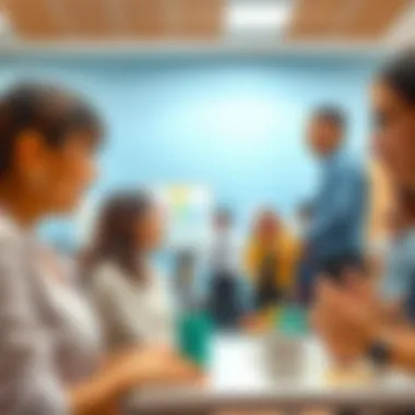 Parental Engagement at Blue Bird Nursery Parents interacting with educators at Blue Bird Nursery during an open house event