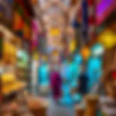 The vibrant souks of Bur Dubai showcasing local crafts