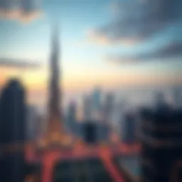 A panoramic view of Capricorn Tower against the Dubai skyline