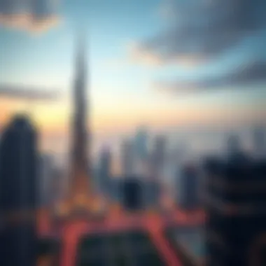 A panoramic view of Capricorn Tower against the Dubai skyline