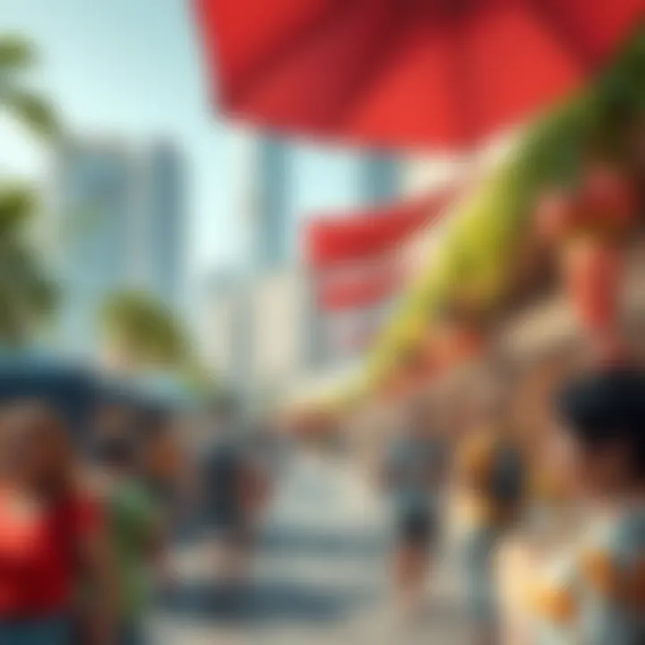 Vibrant community life surrounding City Tower