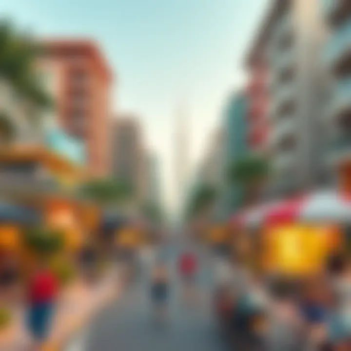 Vibrant community life and amenities surrounding Cluster I at JLT