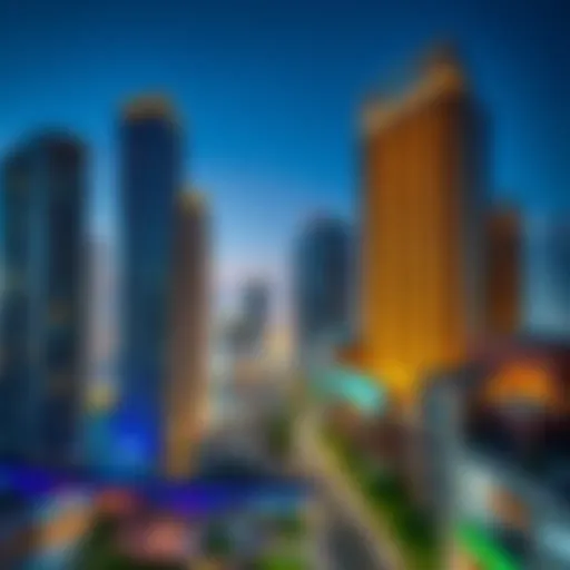 A panoramic view of Cluster I at JLT showcasing modern architecture