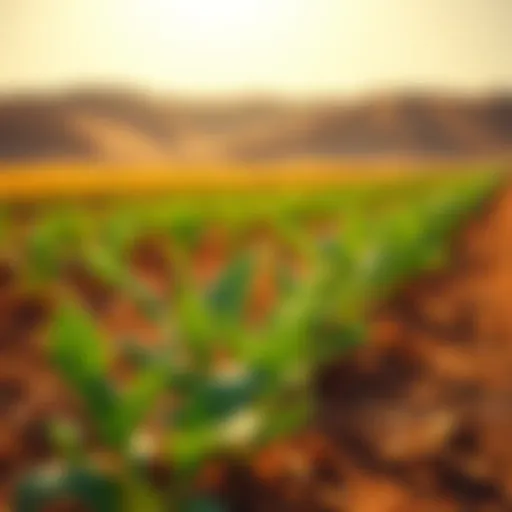 Vibrant organic crops flourishing in Al Khawaneej's desert soil