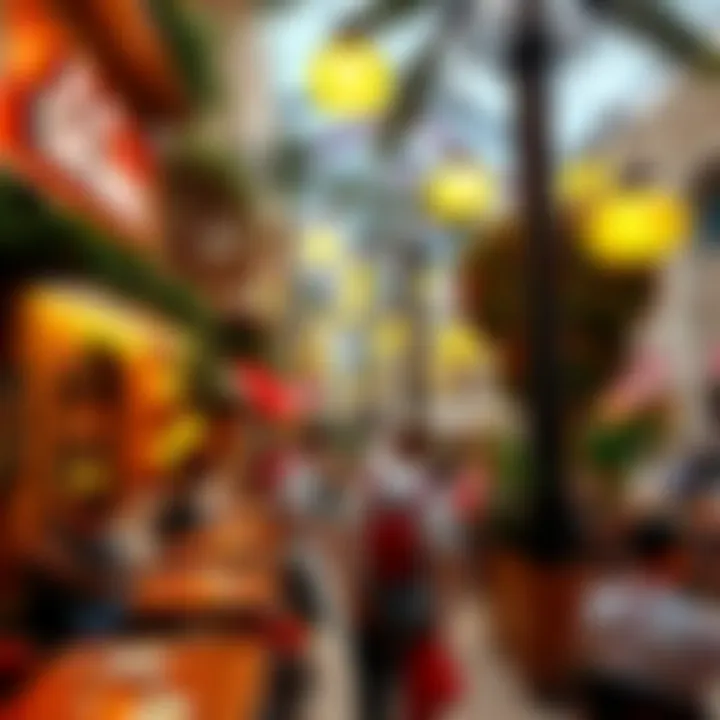 Vibrant dining scene at Discovery Garden Street featuring diverse cuisine options