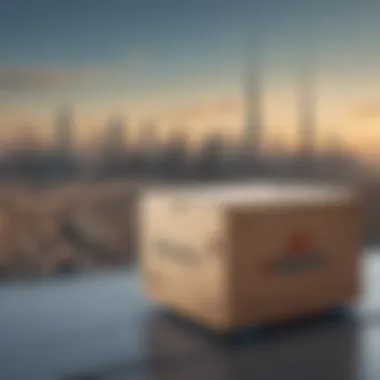 Delivery Box Against Dubai Skyline A delivery box of Domino's Pizza set against the Dubai skyline