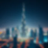 Burj Khalifa towering over Downtown Dubai skyline